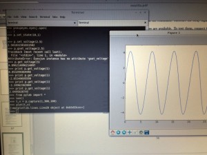 Python is here used to code not just to generate the SINEwave  but also to plot the output from A1. 